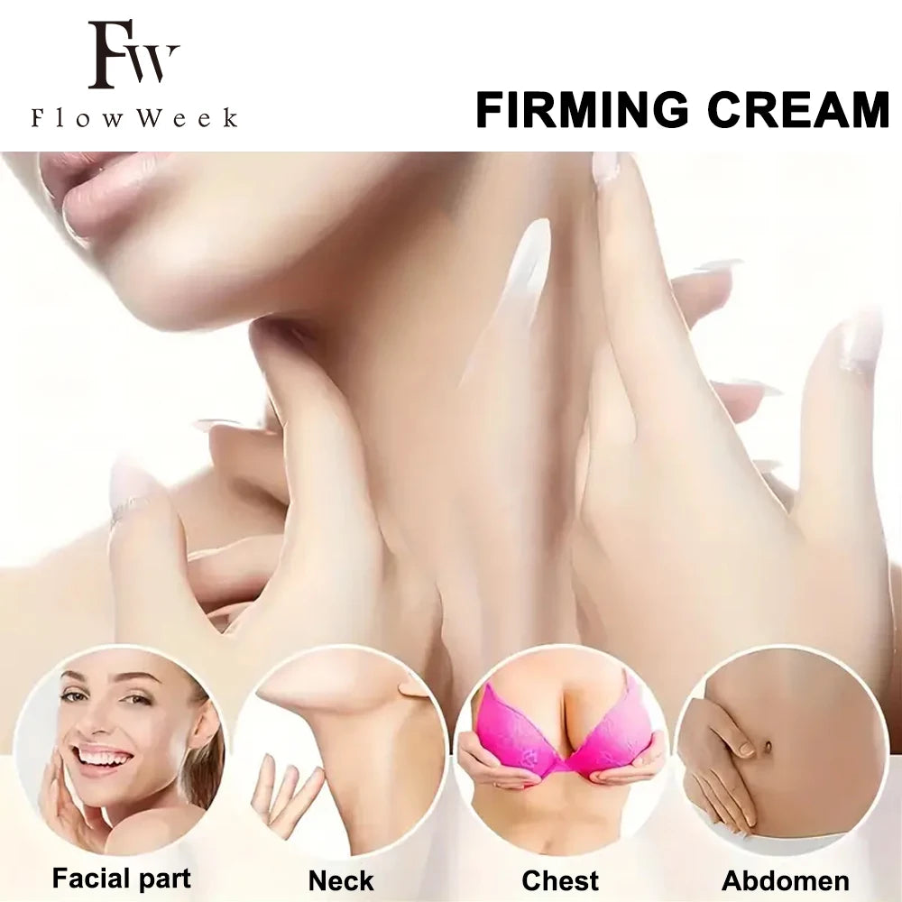 Flowweek Neck & Chest Firming Cream Tighten & Smooth Skin, Preservative-Free, For All Skin Types With Collagen & Niacinamide