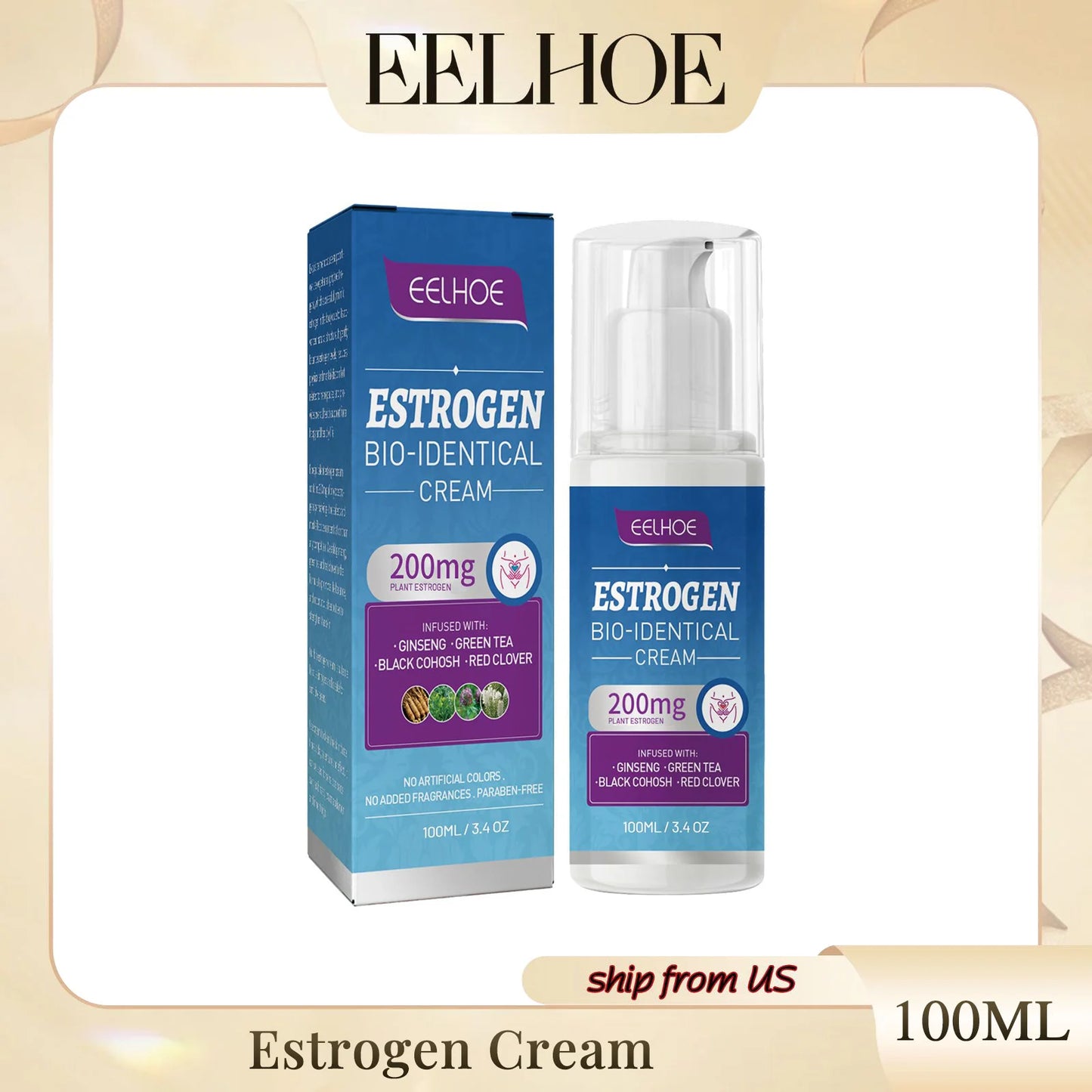 Eelhoe Menopausal Estrogen Cream Soothing Cream Care Cream To Reduce Women's Menopausal Fatigue Mood Swings Care Cream