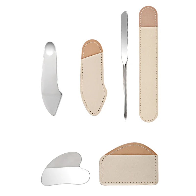 Stainless Steel Foundation Spatula Mask And Eye Cream Spoons Multi-Functional Facial Scraping Metal Beauty & Skin Care Tools Set