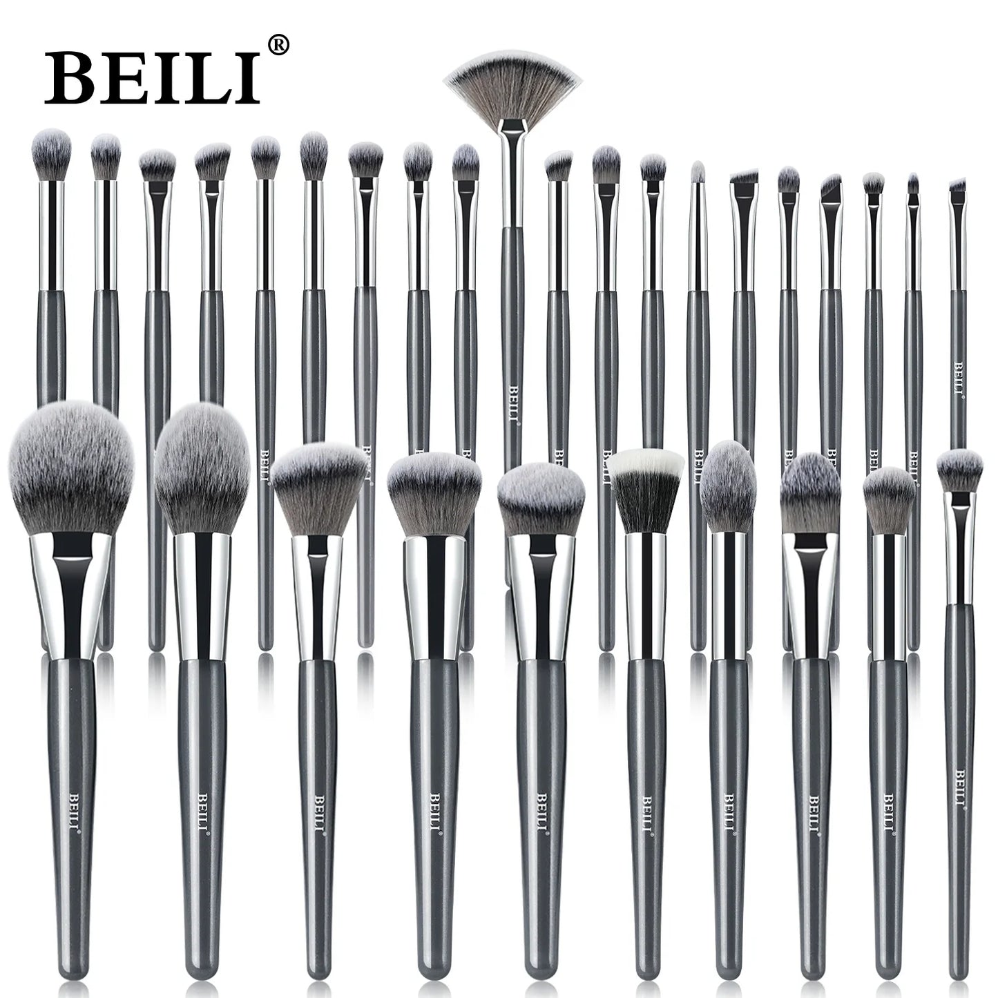 BEILI 9/15/30Pcs Pro Makeup Brushes Suitable for Foundation Powder Concealer Eyeshadow Eyebrow Eyelashes Eyeliner Brush Set