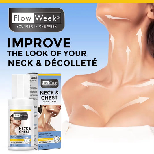 Flowweek Neck & Chest Firming Cream Tighten & Smooth Skin, Preservative-Free, For All Skin Types With Collagen & Niacinamide