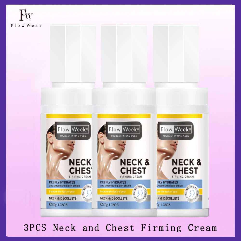 Flowweek Neck & Chest Firming Cream Tighten & Smooth Skin, Preservative-Free, For All Skin Types With Collagen & Niacinamide