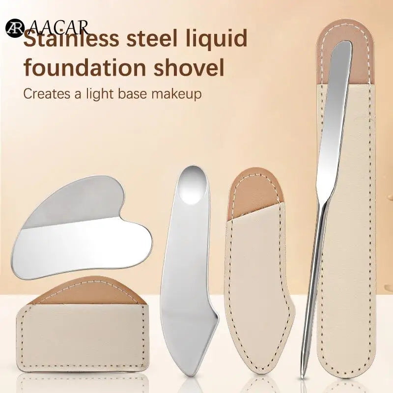 Stainless Steel Foundation Spatula Mask And Eye Cream Spoons Multi-Functional Facial Scraping Metal Beauty & Skin Care Tools Set