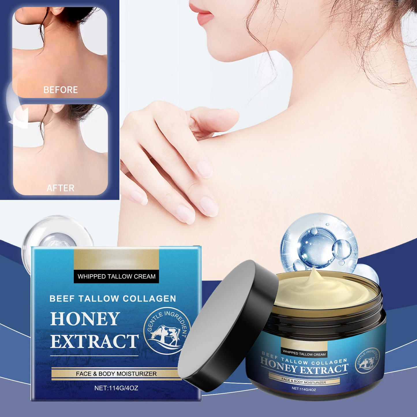 Face Body Moisturizer,Cow fat moisturizing cream moisturizes and nourishes the skin, suitable for all skin types.