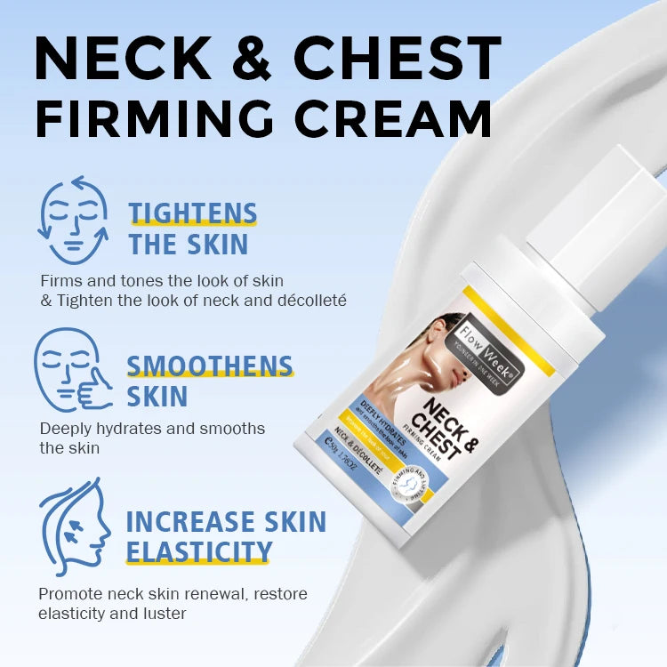 Flowweek Neck & Chest Firming Cream Tighten & Smooth Skin, Preservative-Free, For All Skin Types With Collagen & Niacinamide