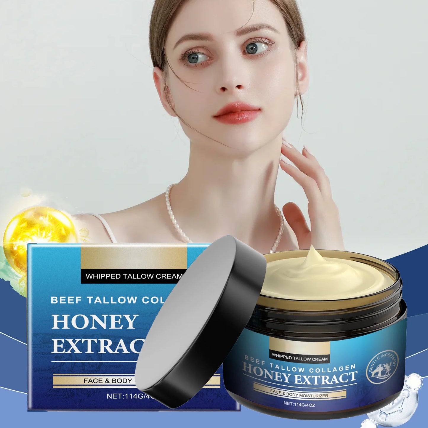 Face Body Moisturizer,Cow fat moisturizing cream moisturizes and nourishes the skin, suitable for all skin types.