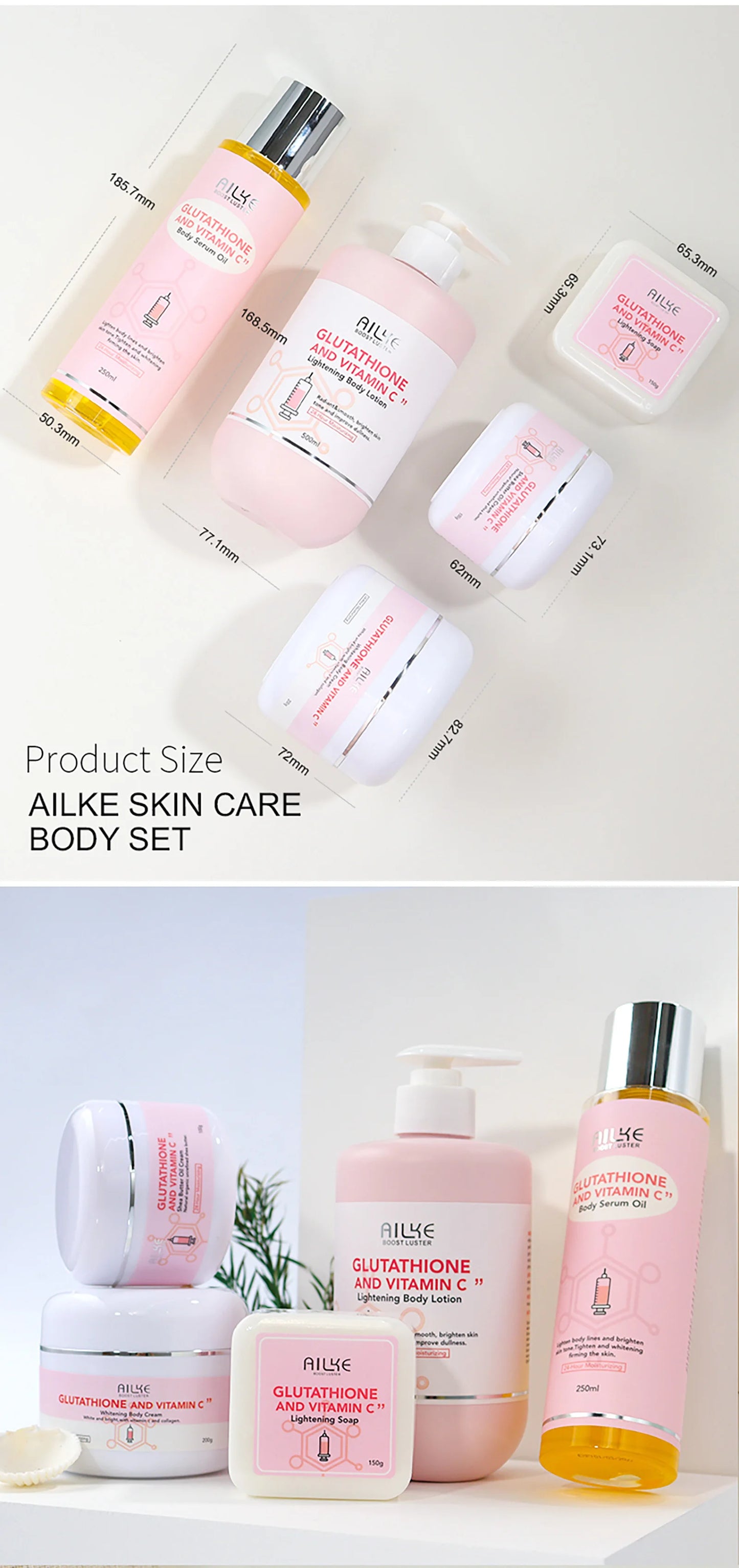 AILKE Lighten Remove Black Spots Facial Skin Care Lotion, Moisturizing Cream Body Glutathion Vitamin C Dark Skin Face New Range