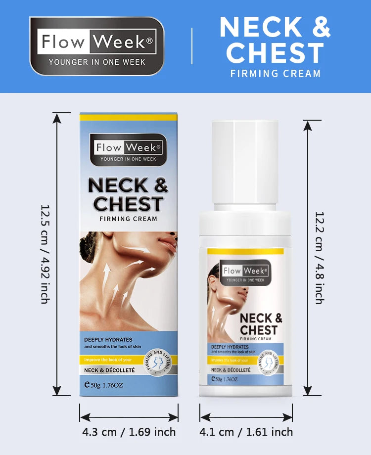 Flowweek Neck & Chest Firming Cream Tighten & Smooth Skin, Preservative-Free, For All Skin Types With Collagen & Niacinamide