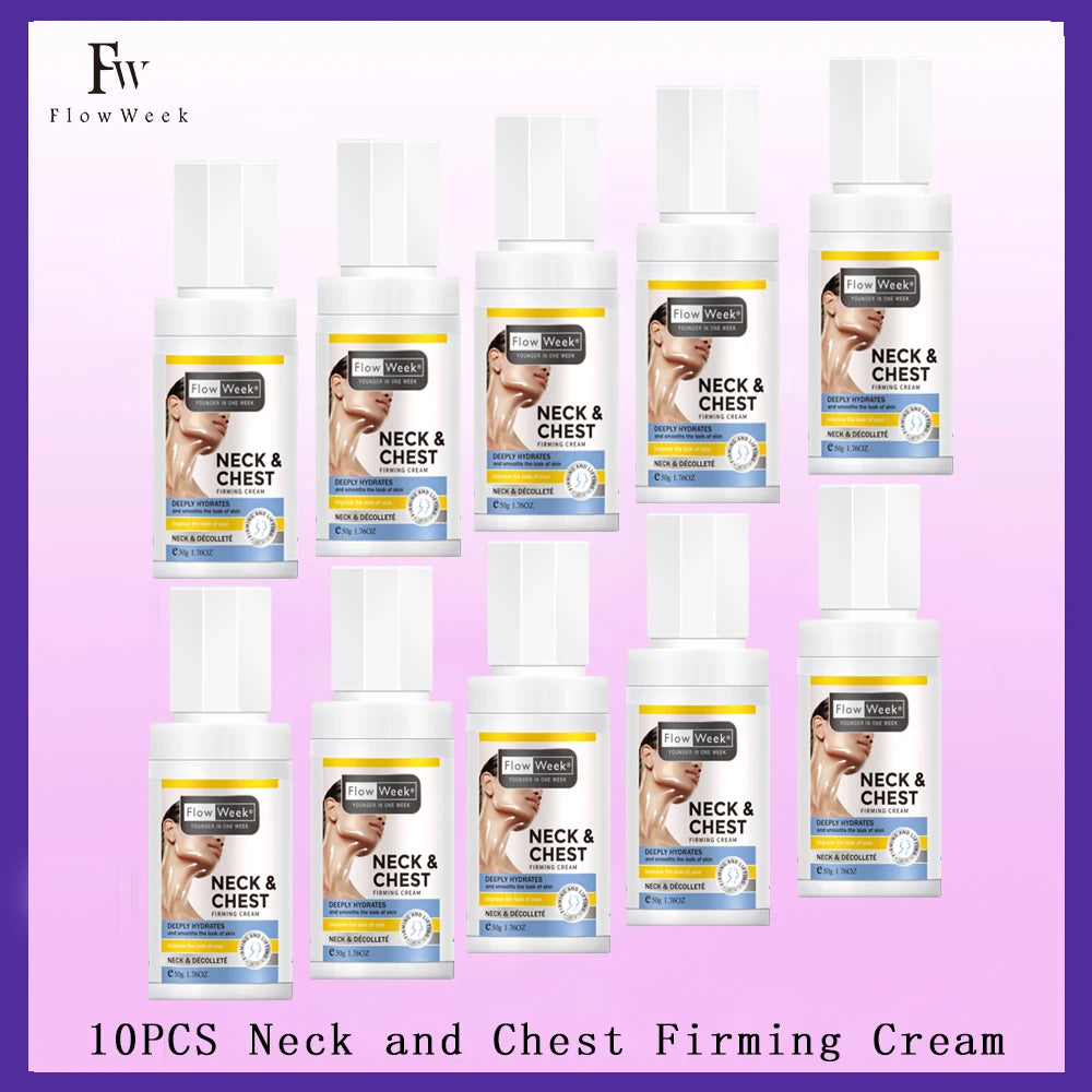 Flowweek Neck & Chest Firming Cream Tighten & Smooth Skin, Preservative-Free, For All Skin Types With Collagen & Niacinamide