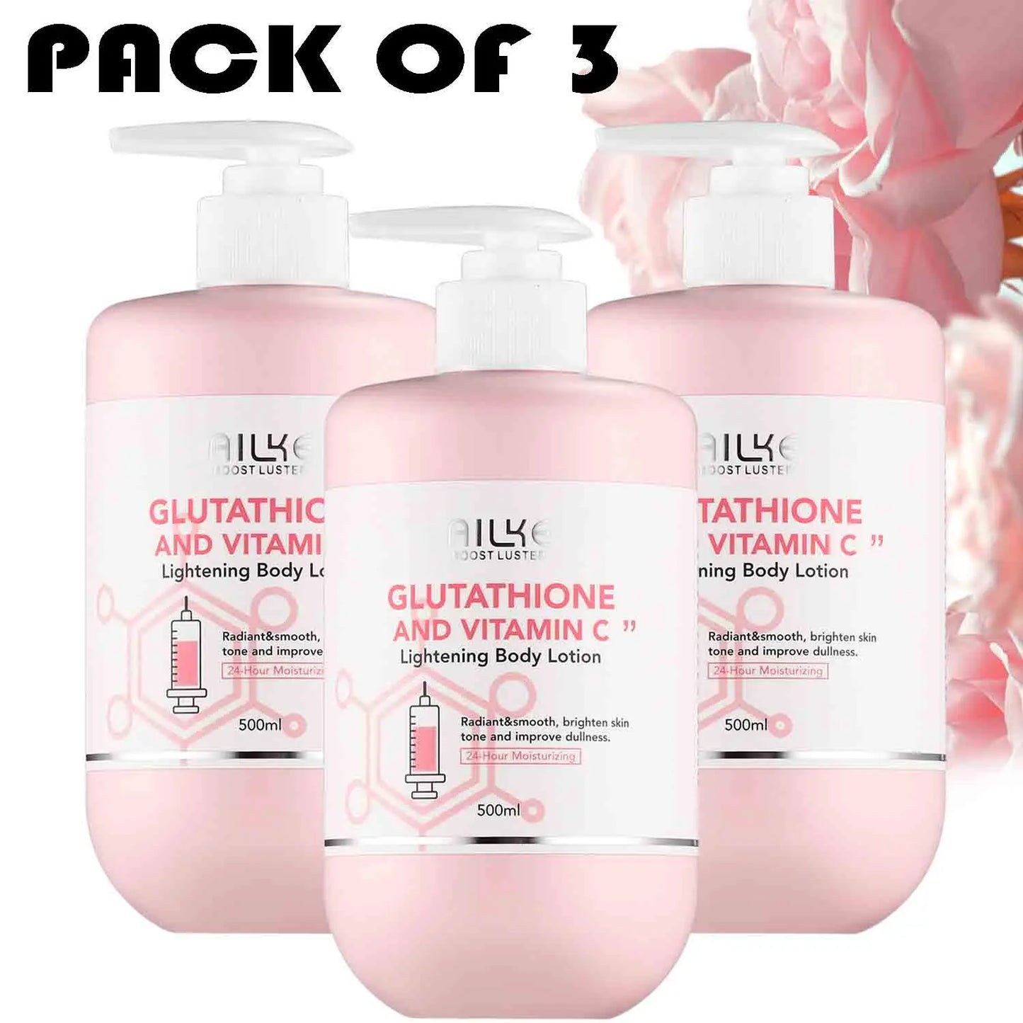 AILKE Whitening Remove Black Spots Facial Skin Care Lotion Moisturizing Cream Body Glutathion Vitamin C Black Skin Face New Set