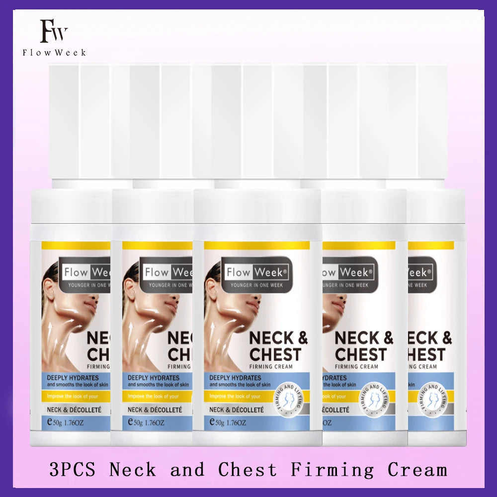 Flowweek Neck & Chest Firming Cream Tighten & Smooth Skin, Preservative-Free, For All Skin Types With Collagen & Niacinamide